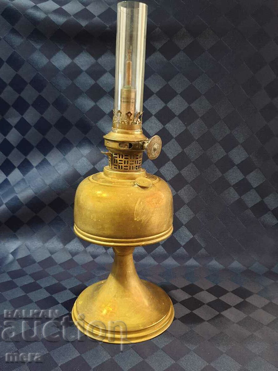 Antique brass lamp with a rare burner