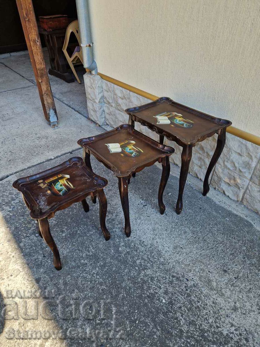 Set of three antique tables with price 197.00 BGN | € 100.72 Set of three antique tables with price 197.00 BGN | € 100.72