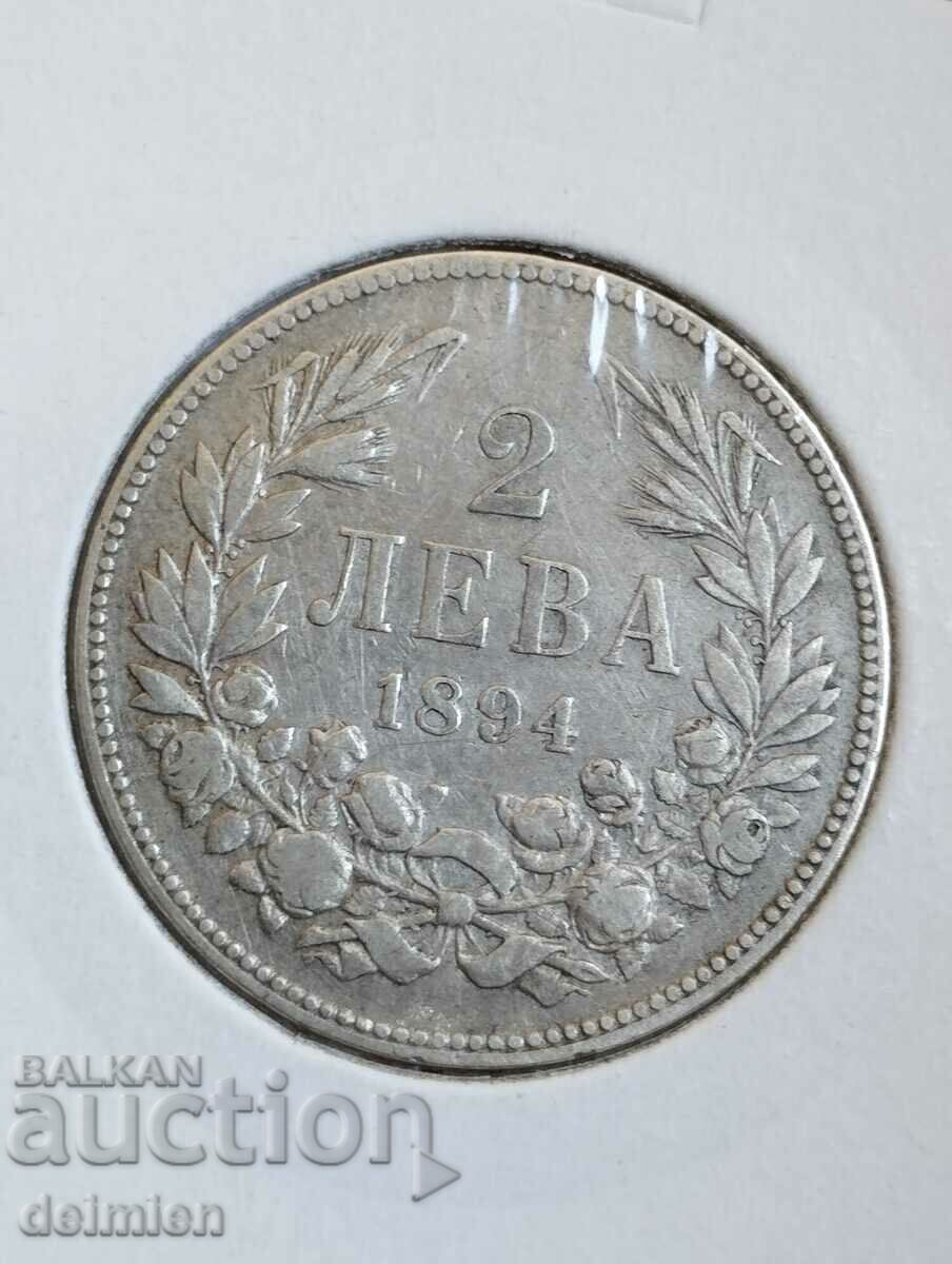 2 leva 1894, 1894, silver leva, 1894, leva 1894