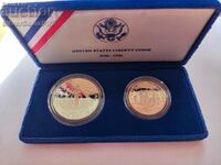 Silver Set Statue of Liberty 1986 US Dollars