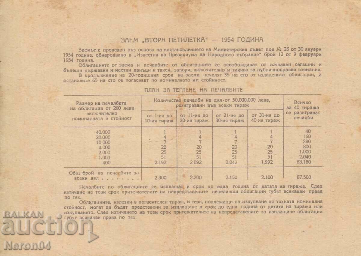 Bond 20 BGN 1954 No. 136262 with price € 2.55 | 4.99 BGN Bond 20 BGN 1954 No. 136262 with price € 2.55 | 4.99 BGN