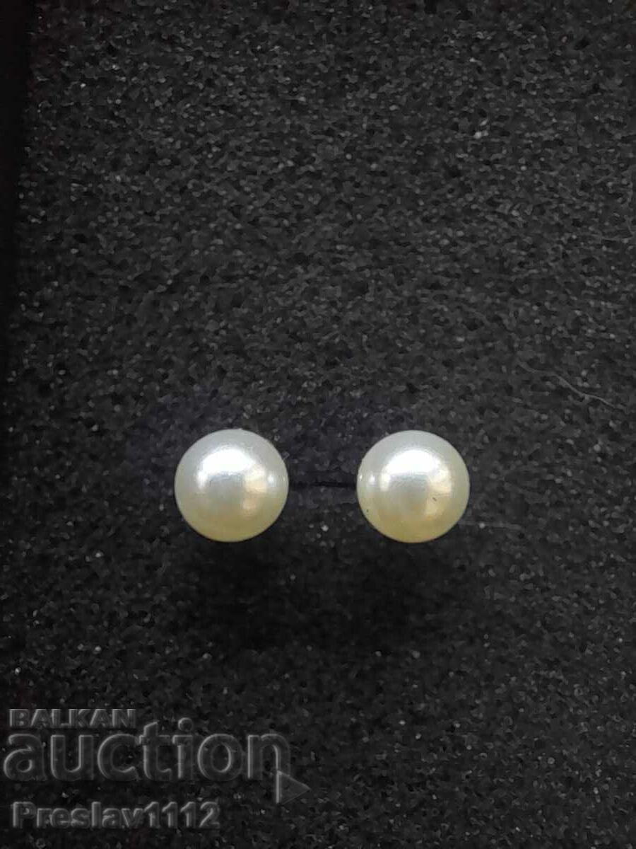 Titanium steel pearl earrings