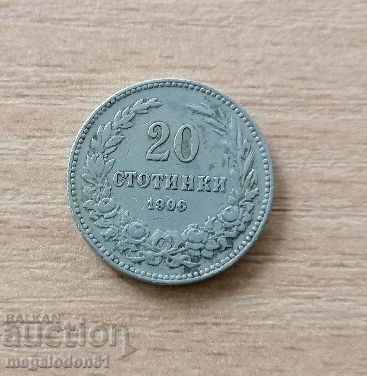 Principality of Bulgaria - 20 cents 1906