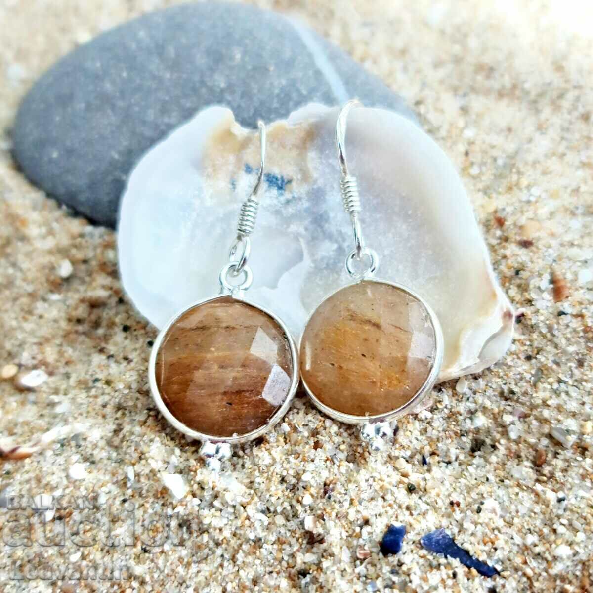 5029 Silver earrings with Rutile quartz