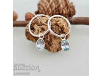 5097 Silver earrings rings with blue topaz