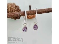 5098 Silver earrings rings with Amethyst