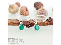 5104 Silver earrings rings with green onyx