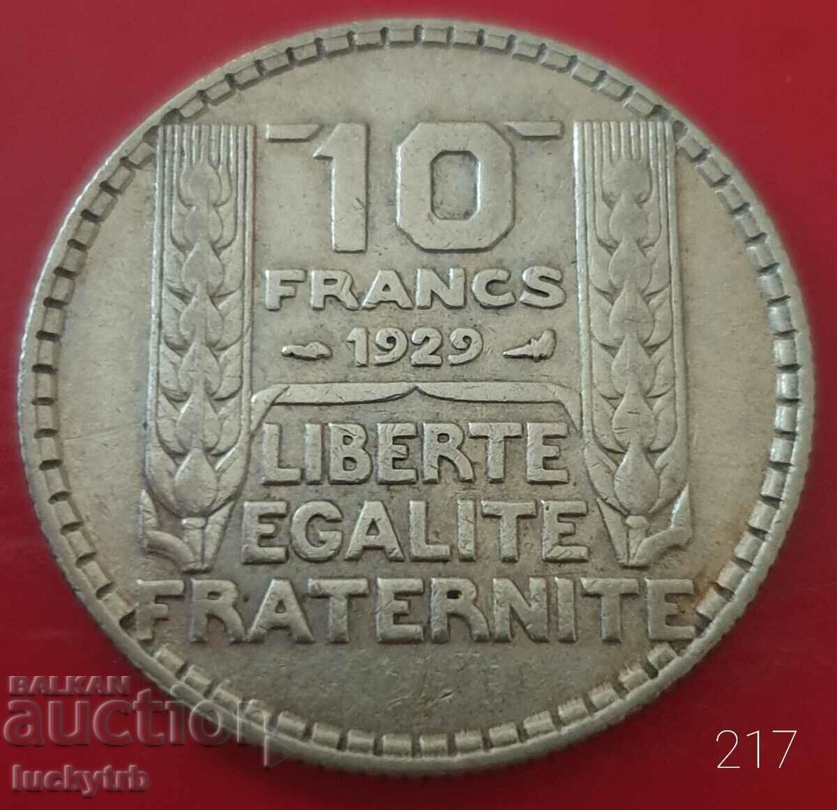 10 francs 1929 - France - Silver