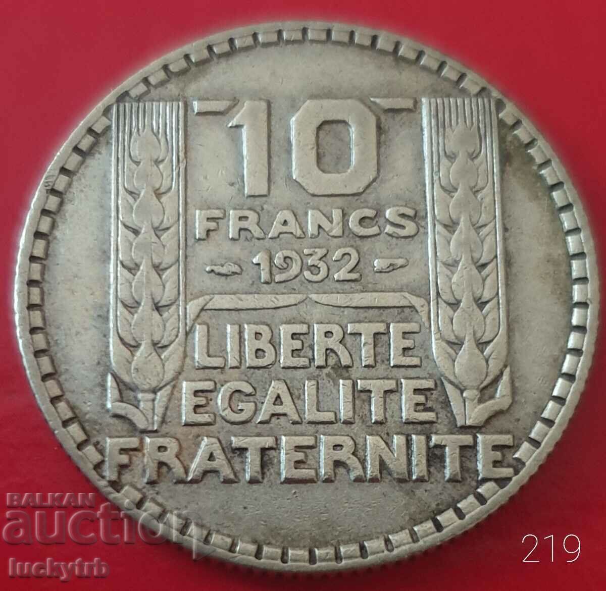 10 franci 1932 - Franta - Argint