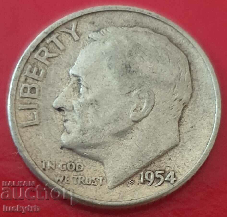 1 dime 1954 - USA - Silver with price 10.00 BGN | € 5.11 1 dime 1954 - USA - Silver with price 10.00 BGN | € 5.11