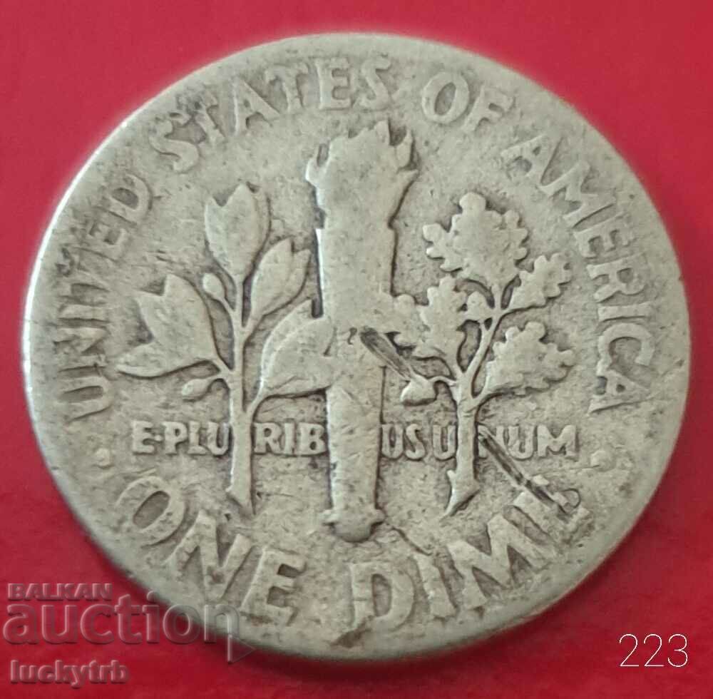 1 dime 1951 - SUA - Argint