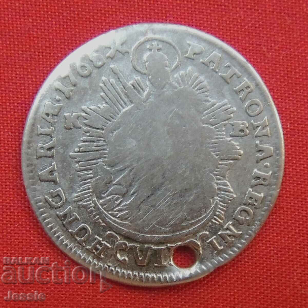 7 Kreuzer 1765 Austro-Ungaria - UNGARIA argint Maria Tereza