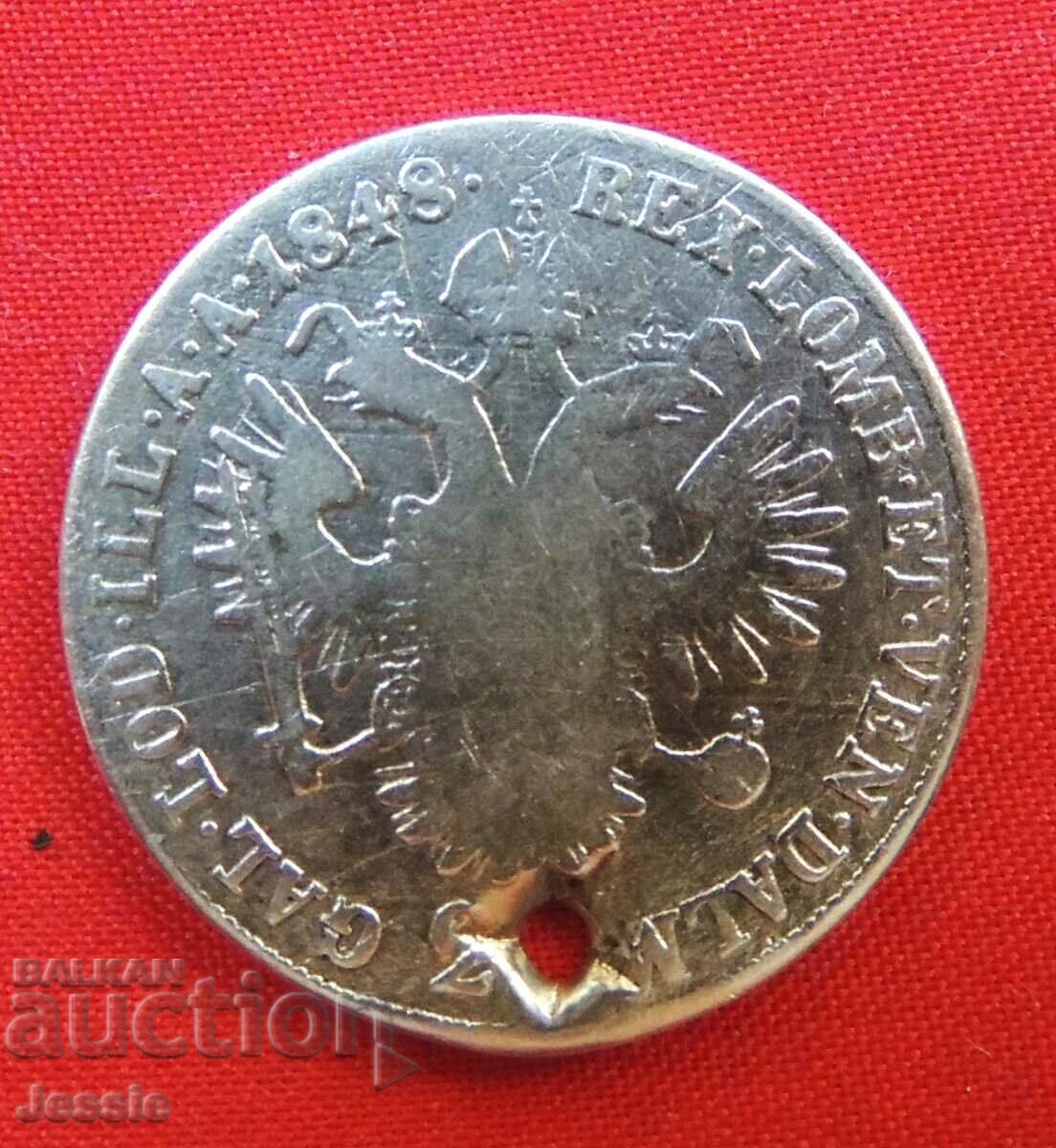 20 Kreuzer Austria-Hungary 1848 E Silver - Ferdinand I