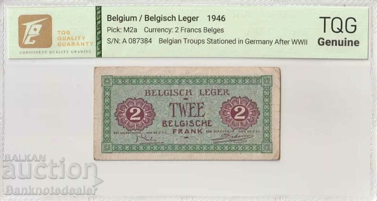 Belgium 2 France Belge 1946 Pick M2a TQG