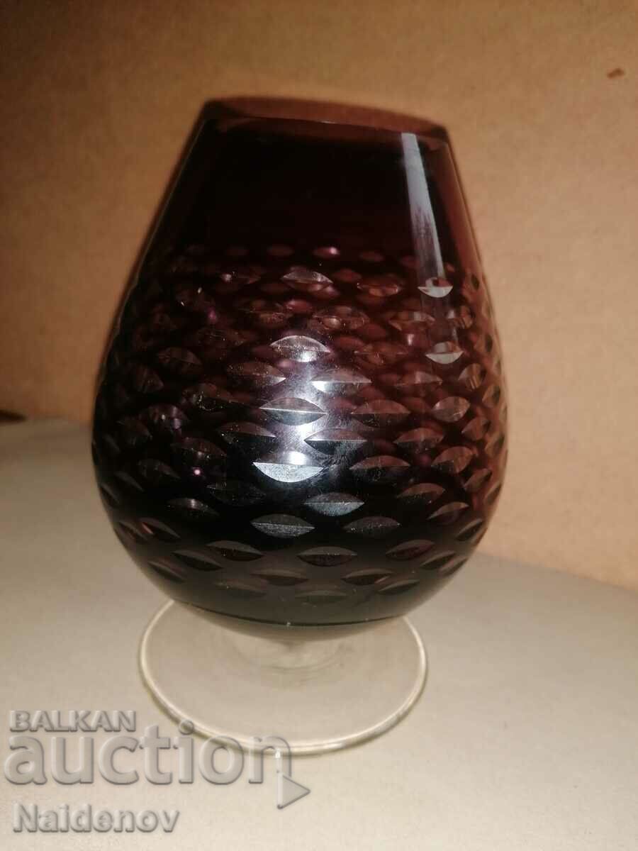 Аукцион Голяма кристална чаша цветно стъкло за декорация Аукцион Голяма кристална чаша цветно стъкло за декорация