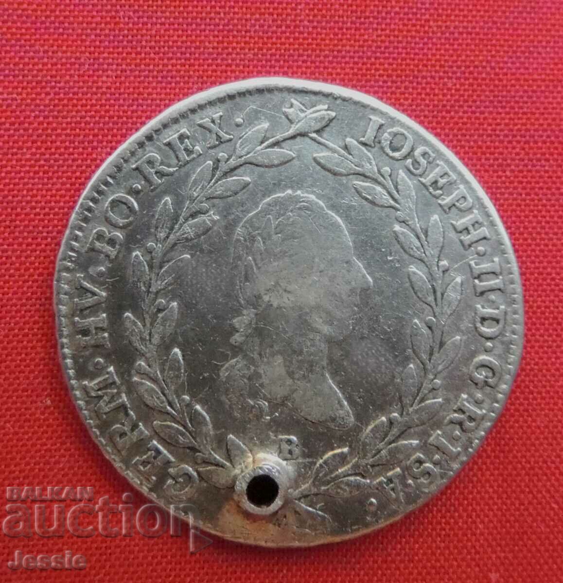 20 Kreuzer Austria-Hungary 1786 B Silver - Ioseph II with price 15.95 BGN | € 8.16 20 Kreuzer Austria-Hungary 1786 B Silver - Ioseph II with price 15.95 BGN | € 8.16