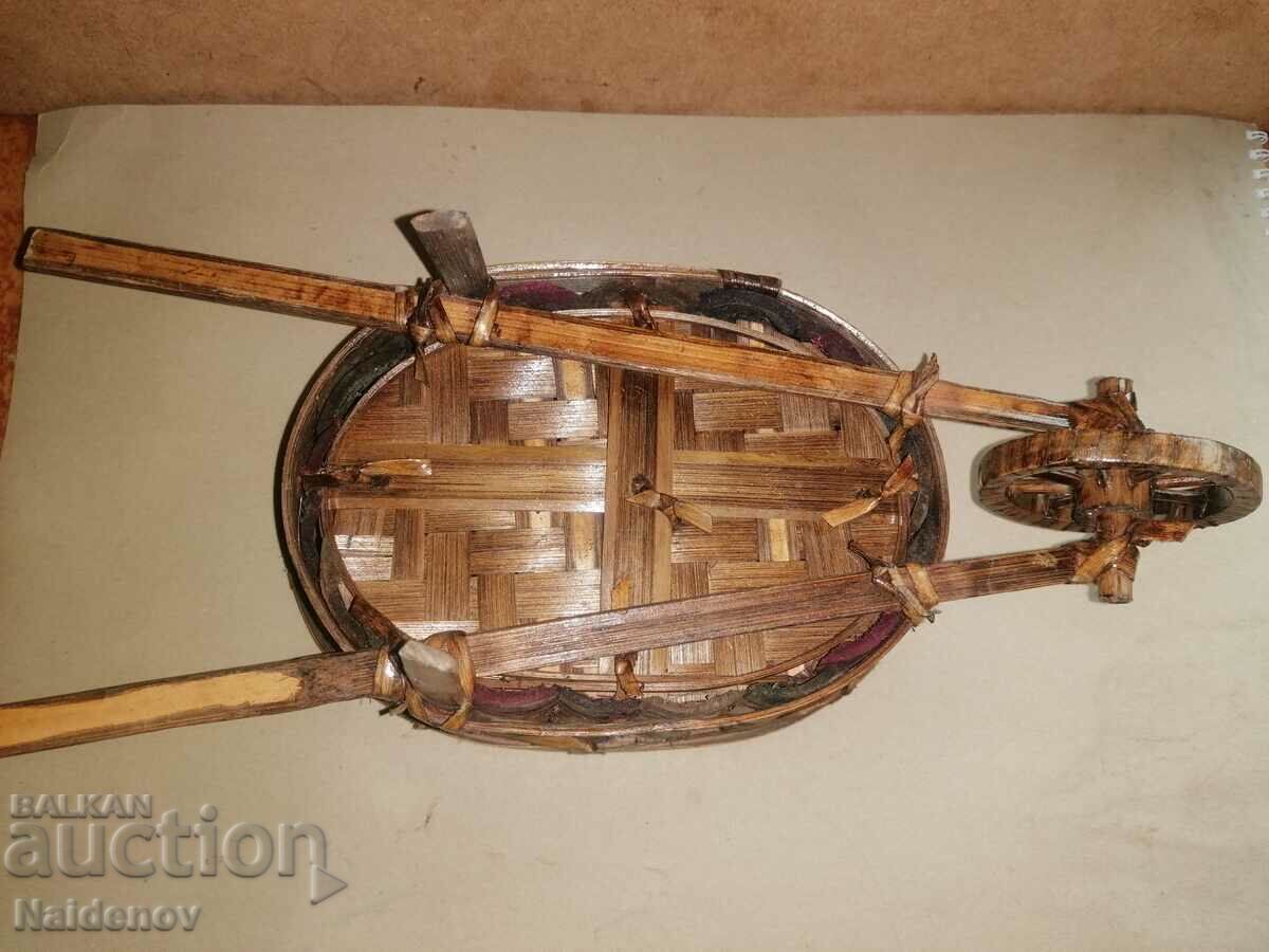 Auction  Wooden bamboo cart panner for flowers decoration