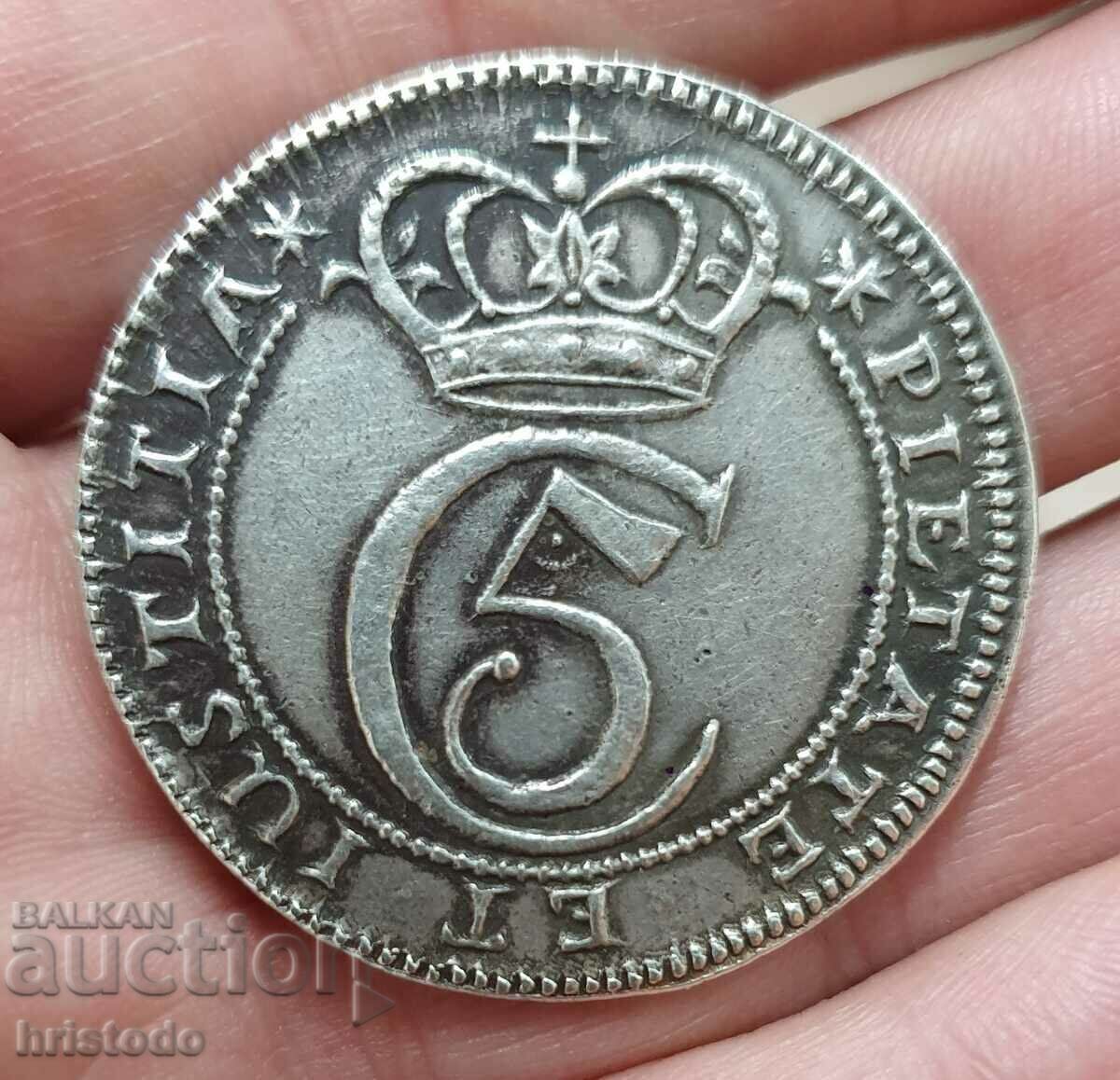 Thaler Norvegia „Christian V” 1673 4 mărci 1 coroană