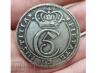 Thaler Norway "Christian V" 1673 4 μάρκα 1 κορόνα