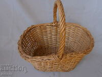 A sturdy wicker basket