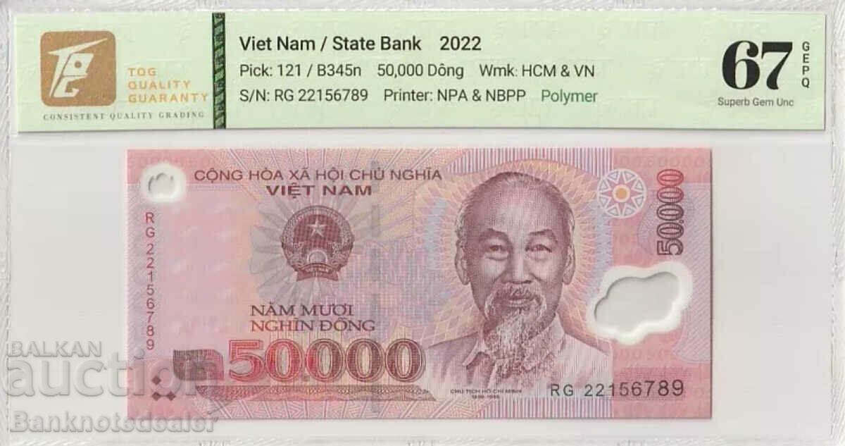 Viet Nam 50000 Dong 2022 Pick 121 TQG 67