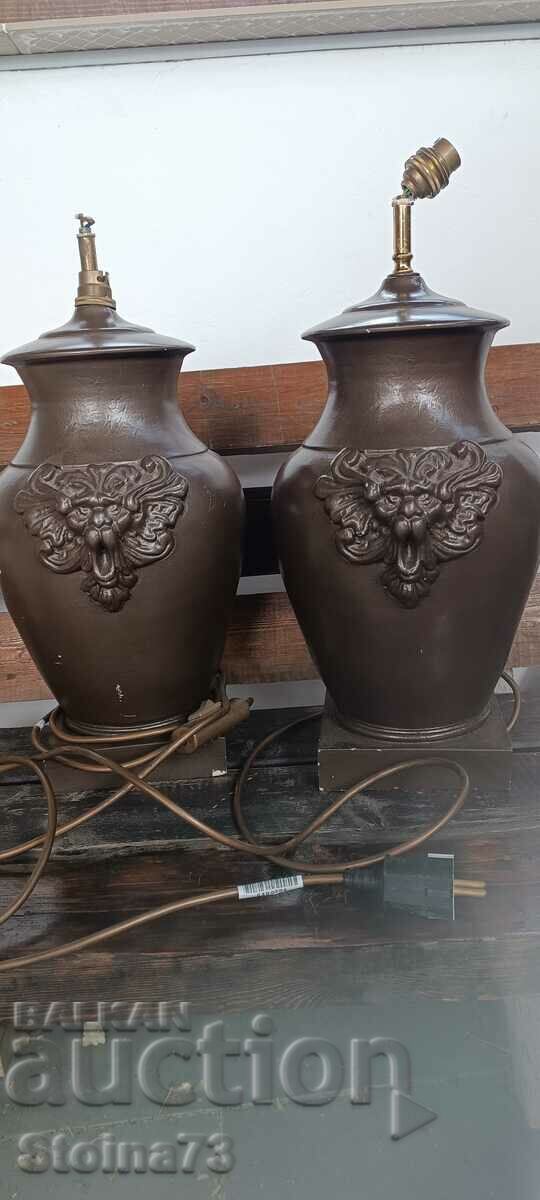 50 cm. Large ceramic lamps. With ornaments