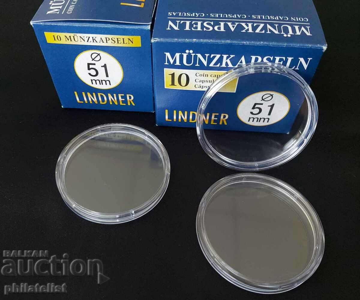 Lindner - capsule monede - 51 mm / 10 buc. / cu preț 4.50 BGN | € 2.30 Lindner - capsule monede - 51 mm / 10 buc. / cu preț 4.50 BGN | € 2.30