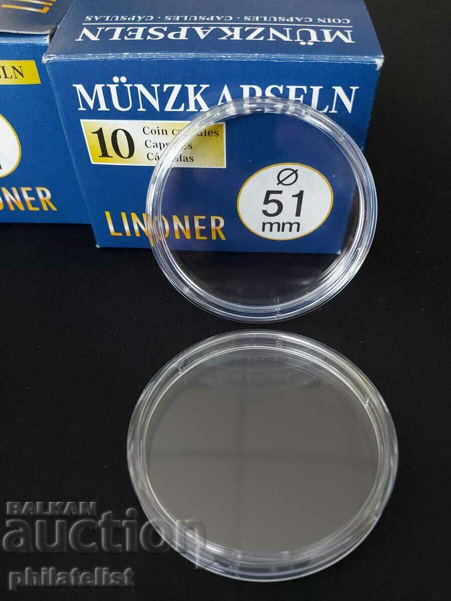 Auction Lindner - coin capsules - 51 mm / 10 pcs. / Auction Lindner - coin capsules - 51 mm / 10 pcs. /