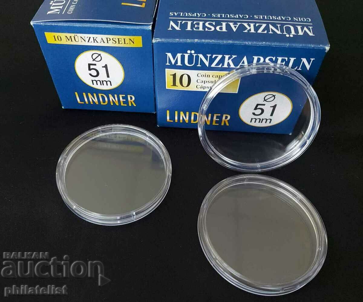 Lindner - κάψουλες νομισμάτων - 51 mm / 10 τεμ. /