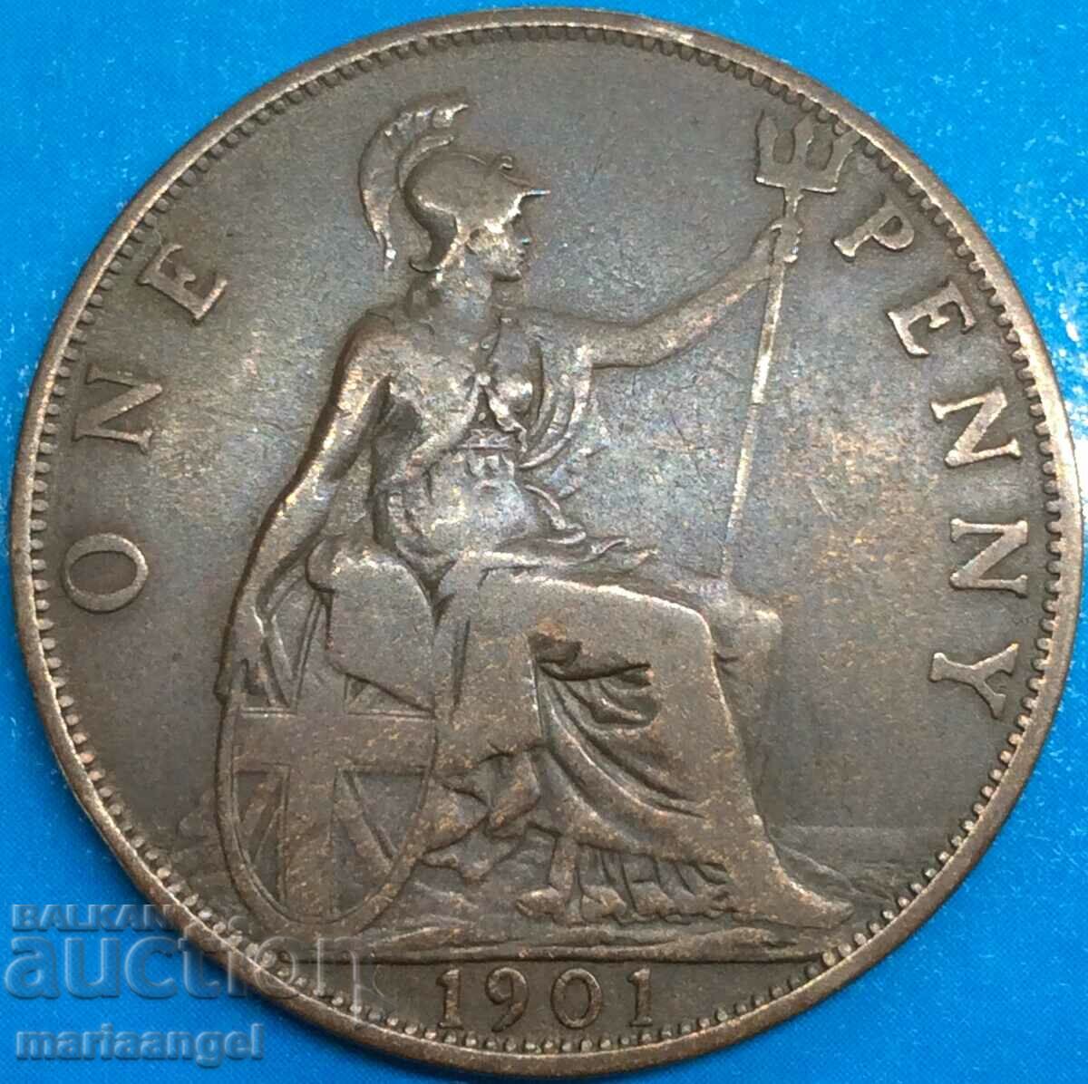 Marea Britanie 1 penny 1901 30mm bronz