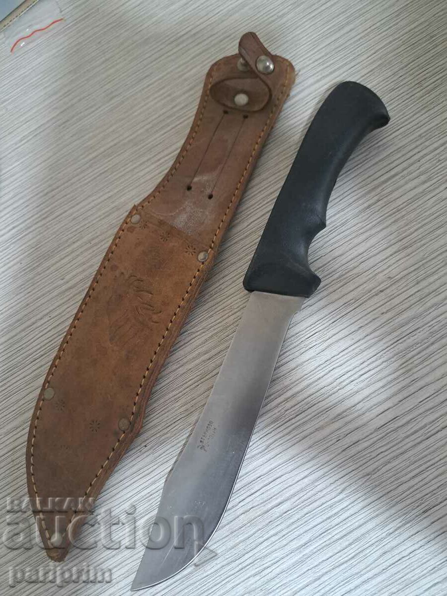 BRAND NEW BULGARIAN KNIFE, LEATHER, LARGE THORN