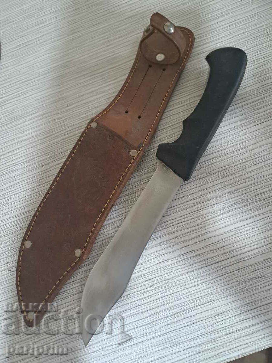 BRAND NEW BULGARIAN KNIFE, LEATHER, LARGE THORN