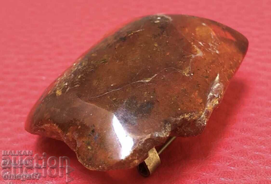 Δημοπρασία Καρφίτσα-7 Ένα κομμάτι ακατέργαστης κεχριμπαρένιας καρφίτσας!