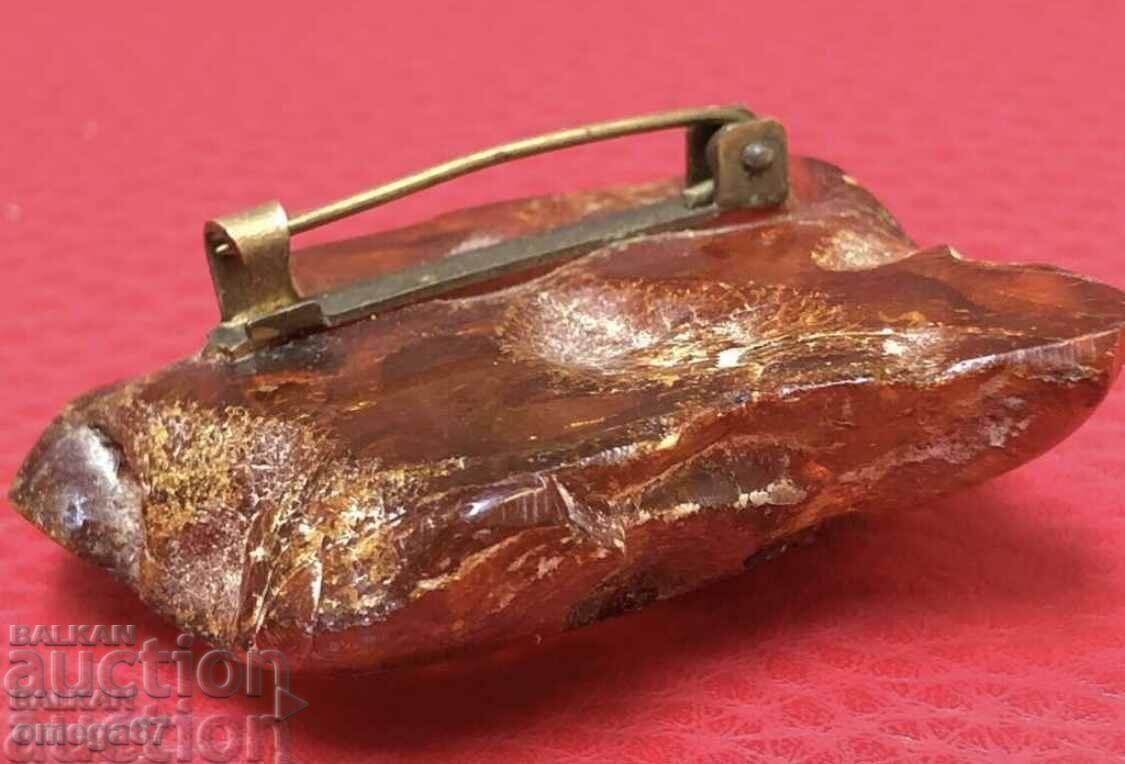 Καρφίτσα-7 Ένα κομμάτι ακατέργαστης κεχριμπαρένιας καρφίτσας! - 5