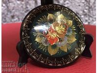 Russian painted craftsman brooch!