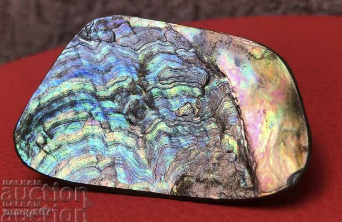 Licitație Broșă vintage de sidef colorată rară!