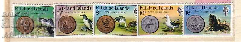 1975 Fauna NEW CURRENCY 5v.** FALKLAND ISLANDS