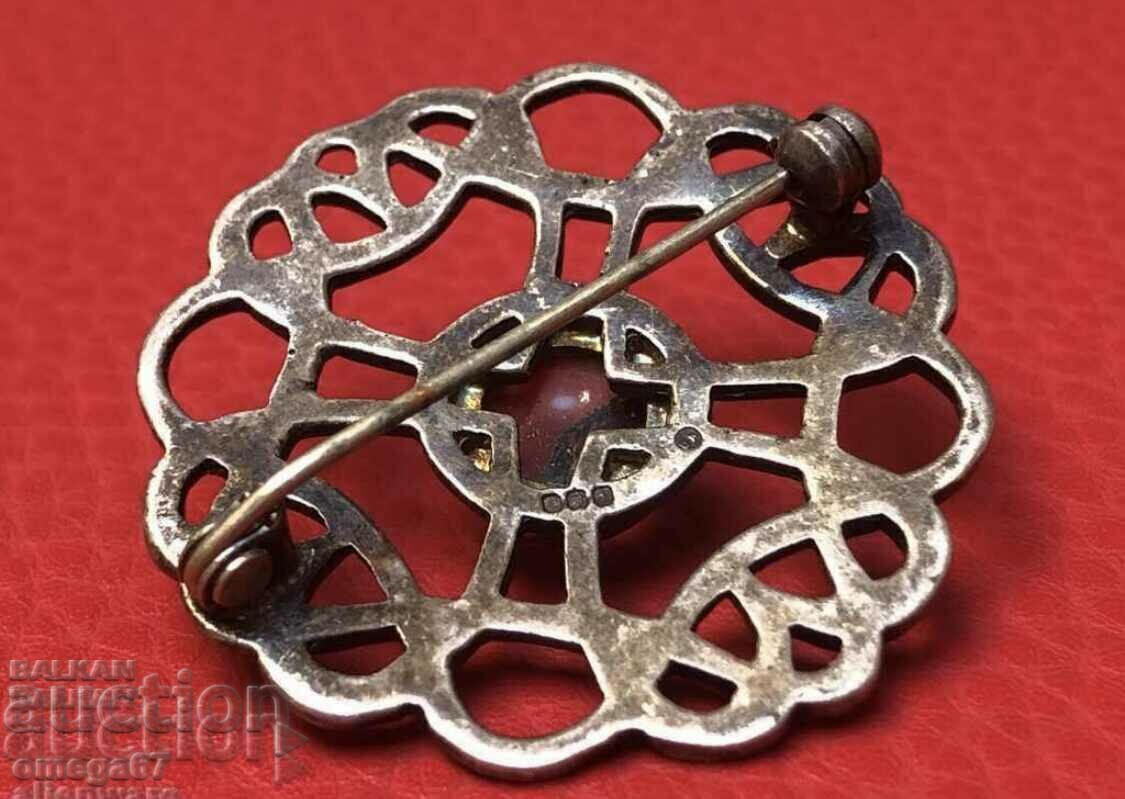 Доставка на Старинна сребърна брошка в стил Сецесион Доставка на Старинна сребърна брошка в стил Сецесион