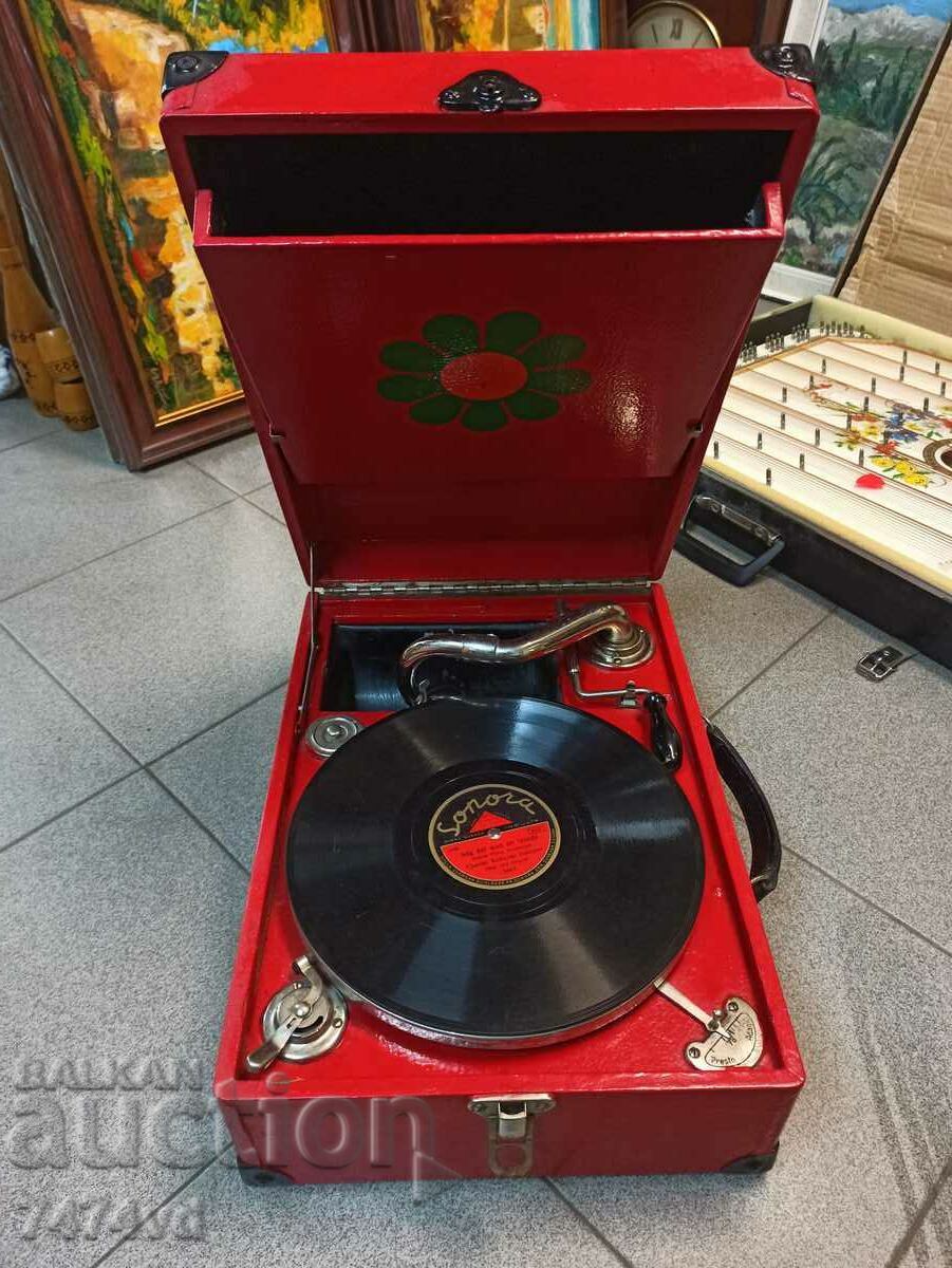 RARE ITALIAN CRANK GRAMOPHONE