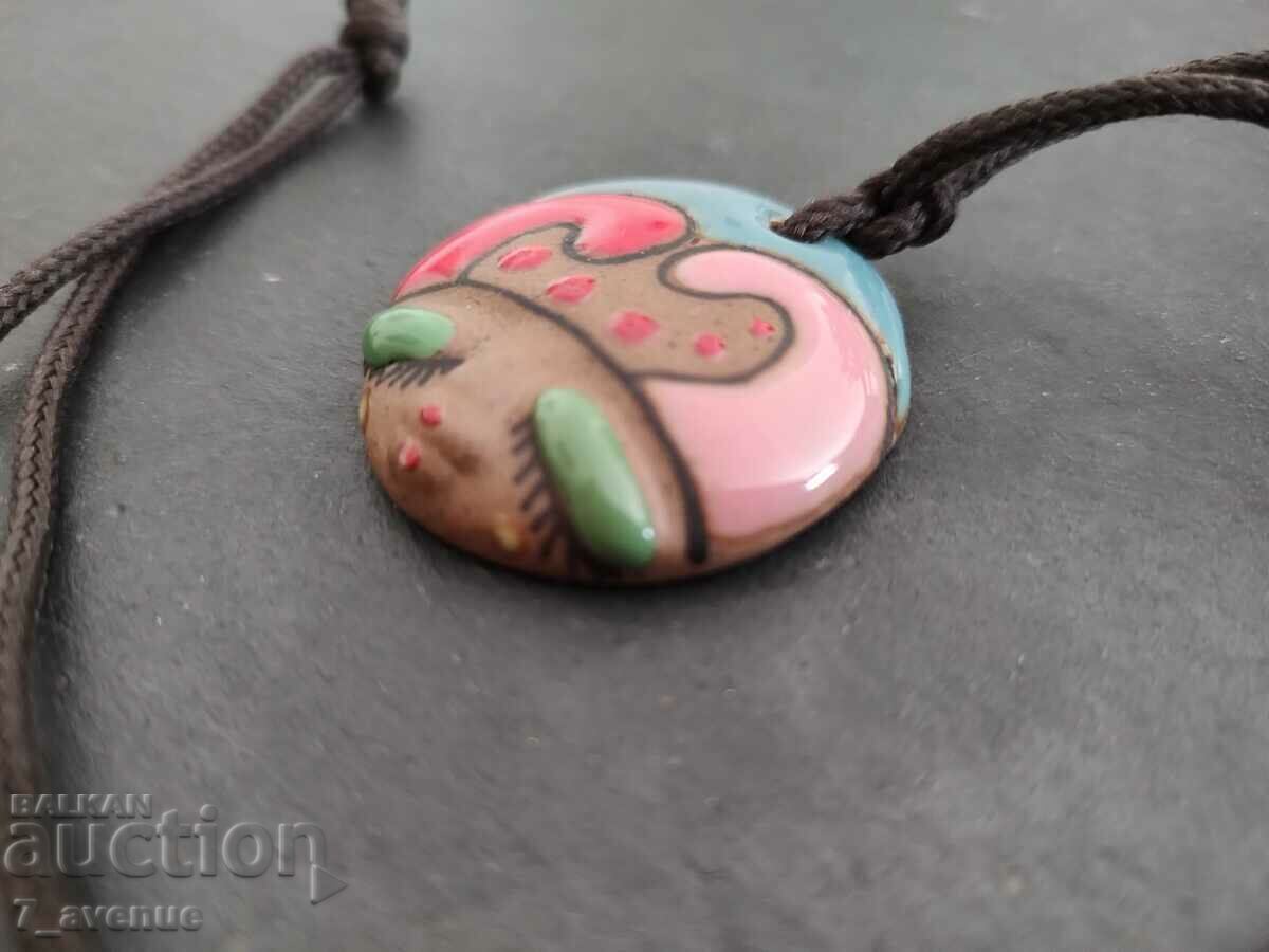 Auction  Necklace - interesting, colorful ART ceramic, 29.09.24