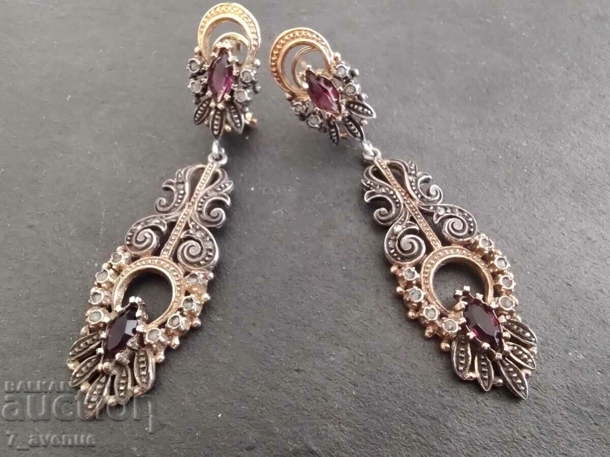 Delivery of Earrings - interesting, long, almandine silver sapphire, 29.09.24