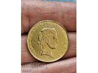 Rare gold coin 1 Sovrano 1837