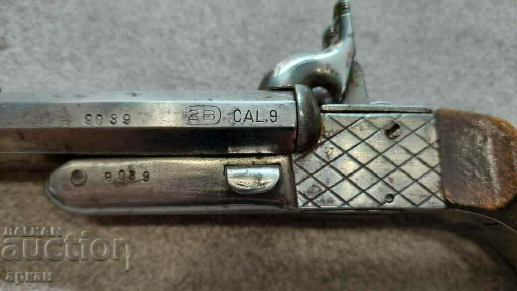 Рядък двуцевен пистолет с щик XIX век - 5