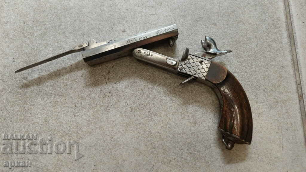 A rare 19th century double-barrelled bayonet pistol