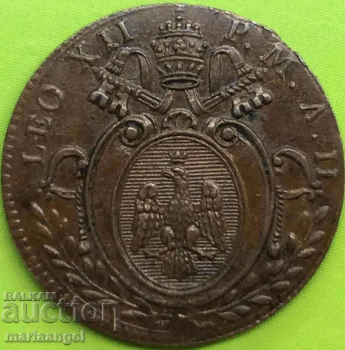 Quattino Romano 1825 Vatican Leo XII - rare