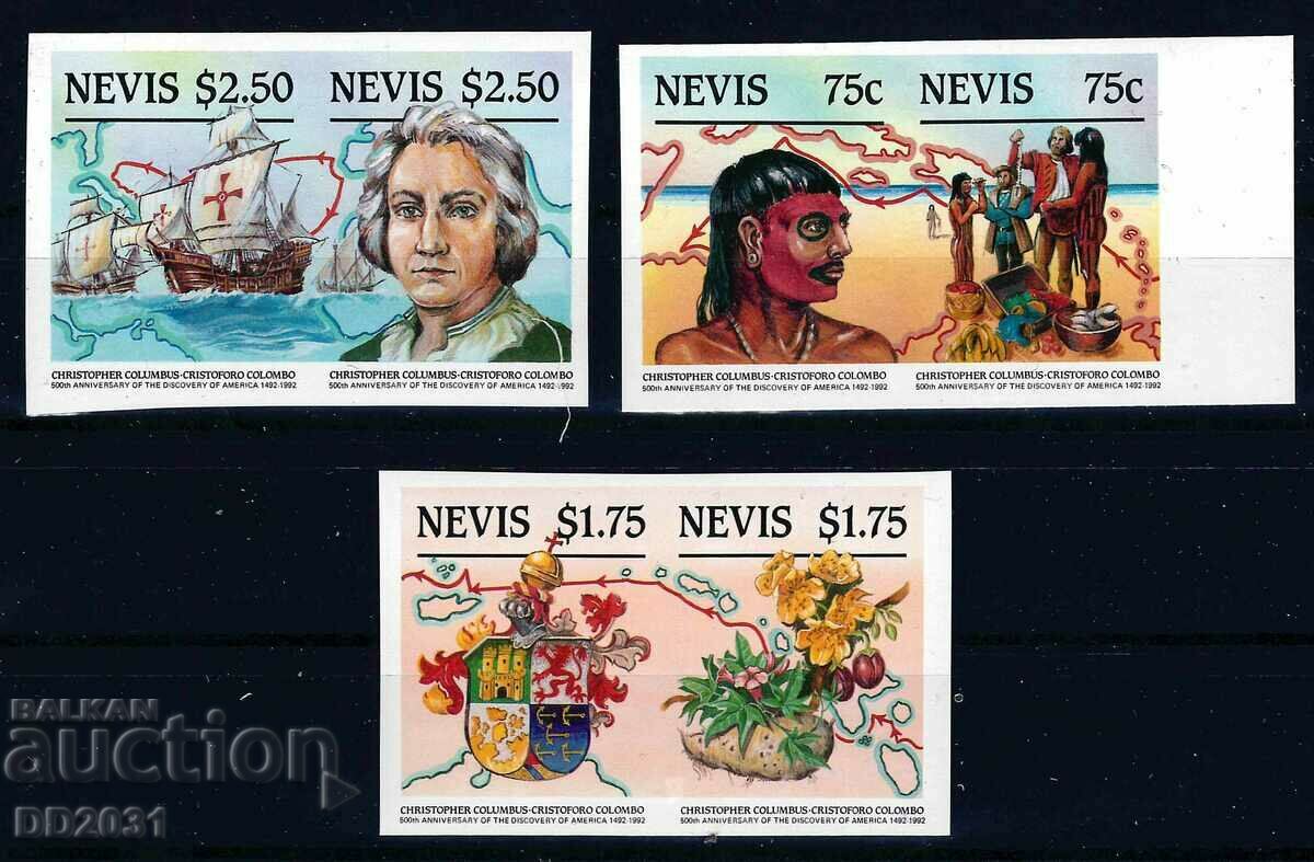 Nevis 1986 - Columbus Ships Neperforated MNH