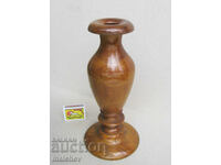 Old wooden vase 25 cm lacquered wood 1971, excellent