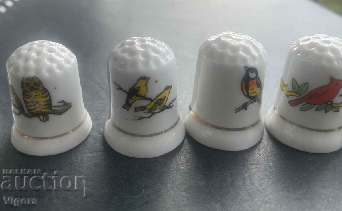 Auction Porcelain thimbles - collectible /birds/-7 pcs Auction Porcelain thimbles - collectible /birds/-7 pcs
