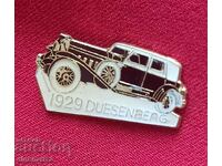 US Badge. Vintage Car - 1929 DUESENBERG Auto Moto