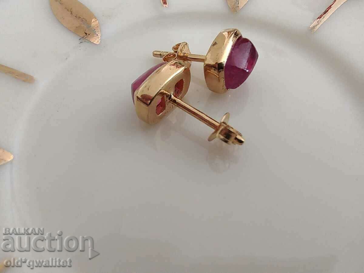 Attractive SILVER earrings, silver 925, gold-plated, ruby with price 127.00 BGN | € 64.93 Attractive SILVER earrings, silver 925, gold-plated, ruby with price 127.00 BGN | € 64.93
